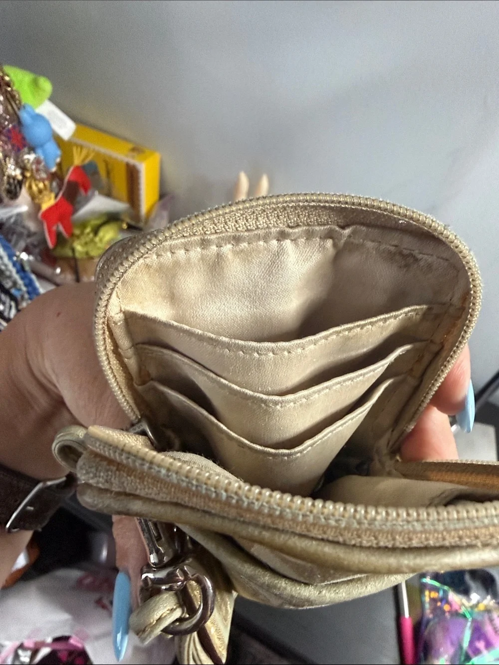 Coach Poppy Chan Goldy Wristlet with Box
